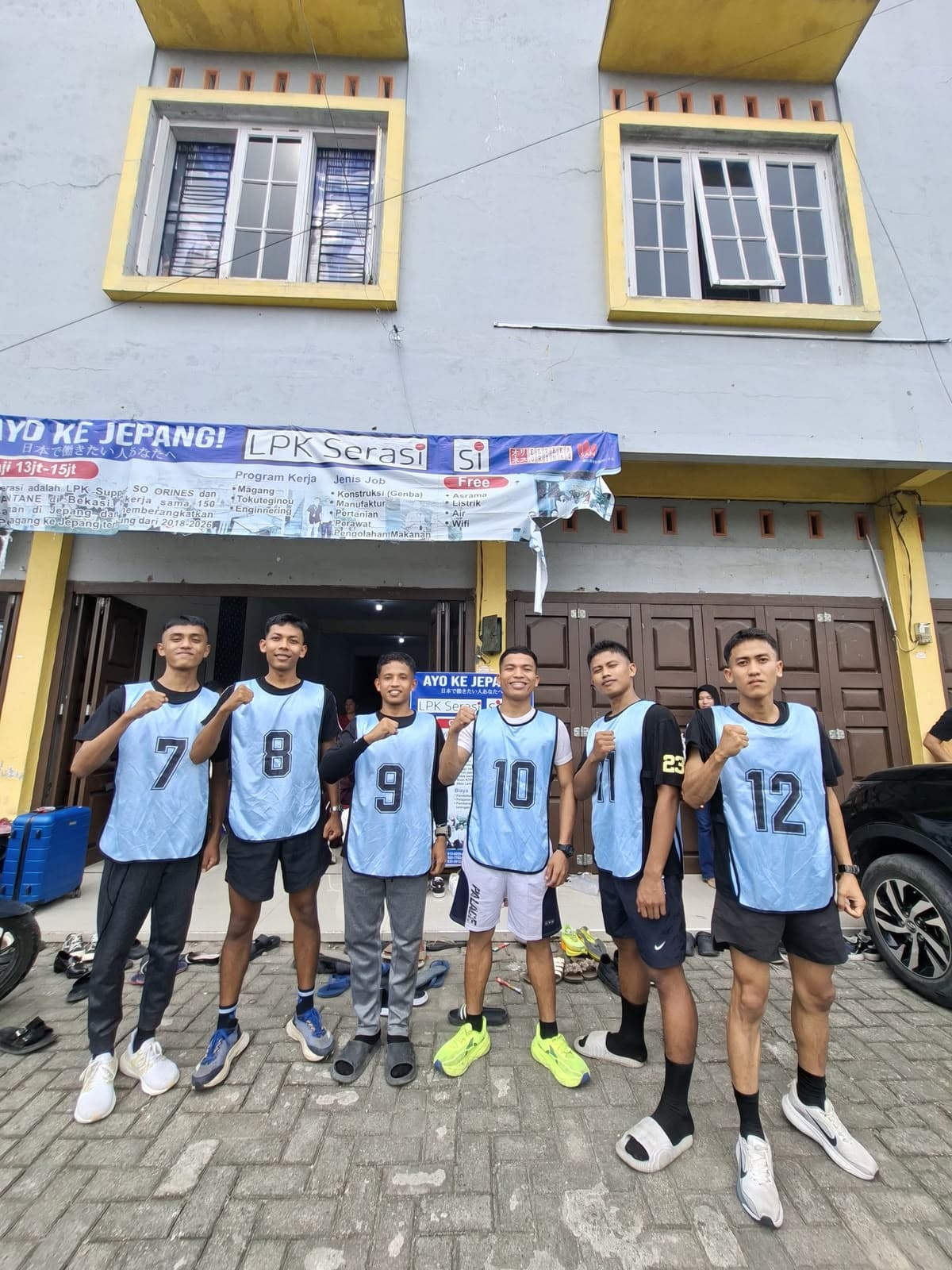 Kegiatan tes fisik di LPK Serasi
